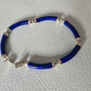 Lapis Lazuli 14k Elegant Bracelet Vintague Blue and Gold